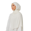 Sulam Delima Scarf in Cotton White